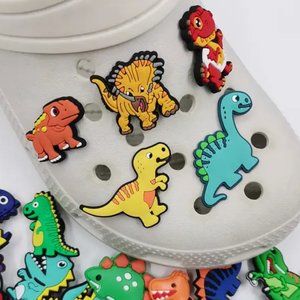 20 pcs dinosaur series shoe charms